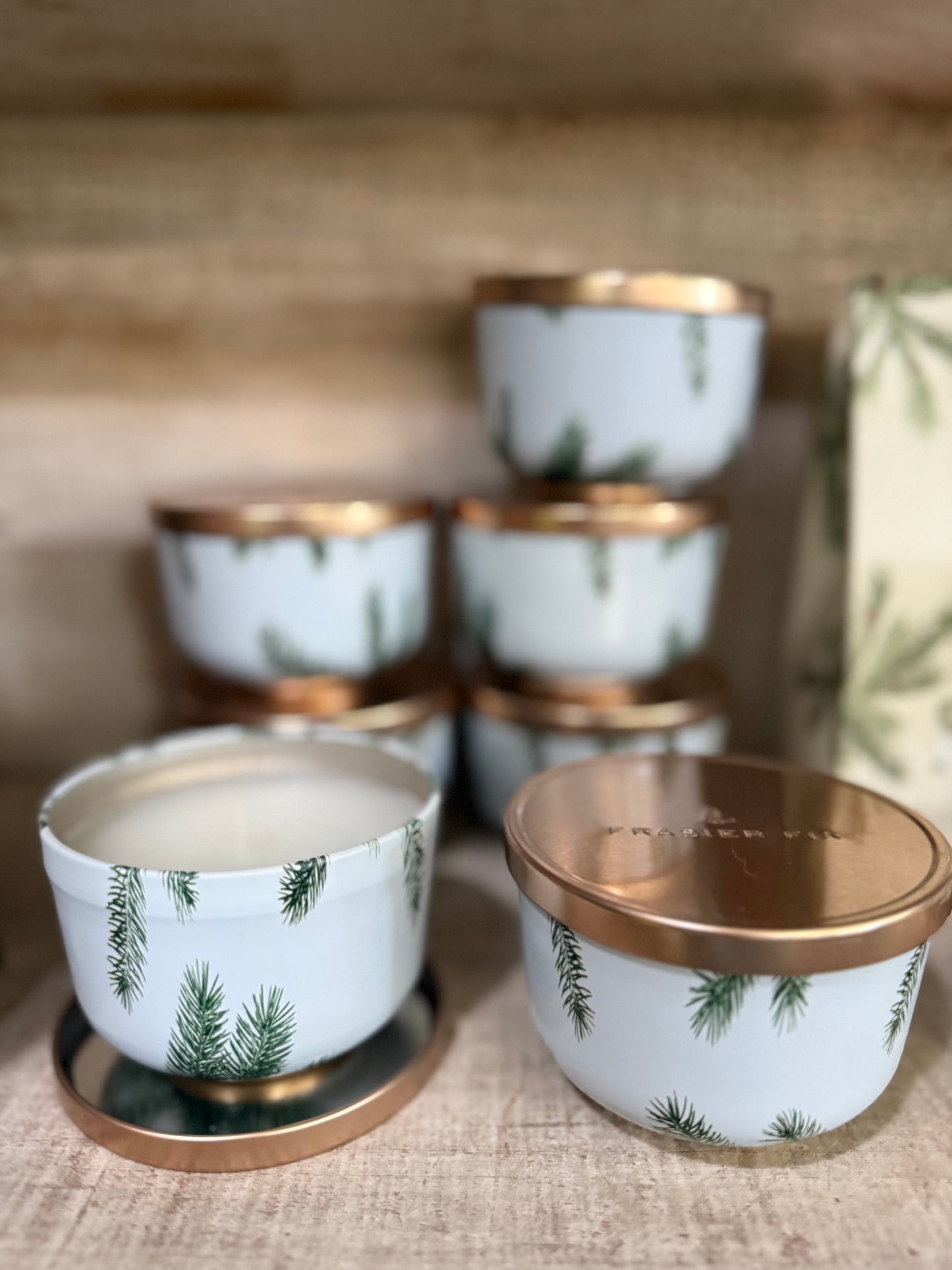 Thymes Frasier Fir Poured Candle with Gold Lid