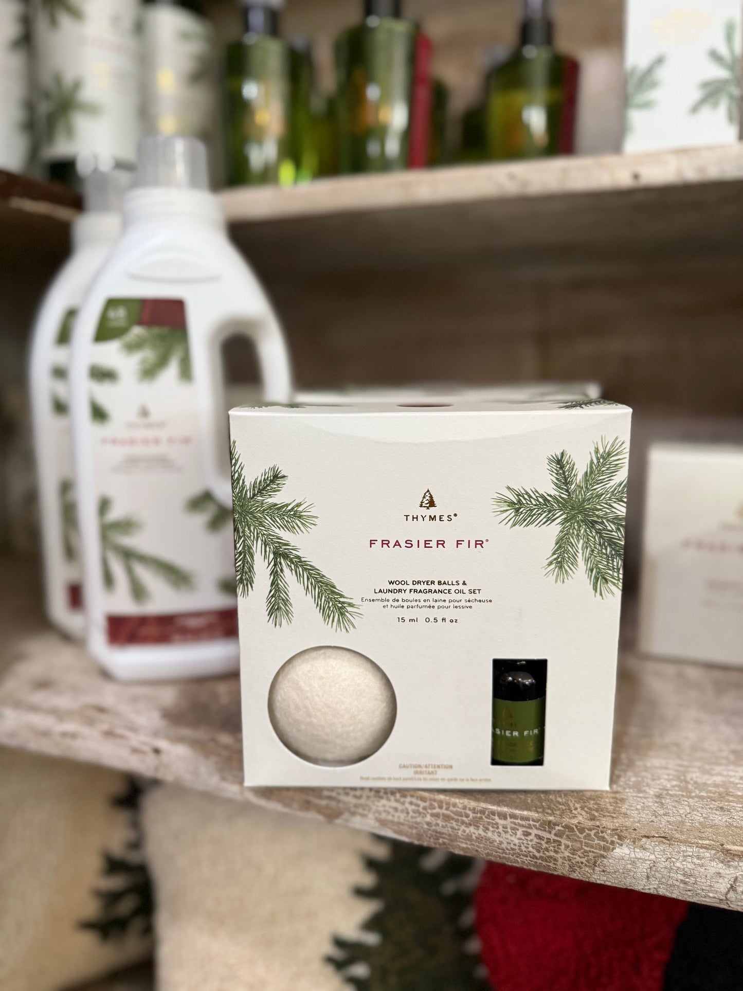 Thymes Frasier Fir Dryer Balls & Fragrance Set