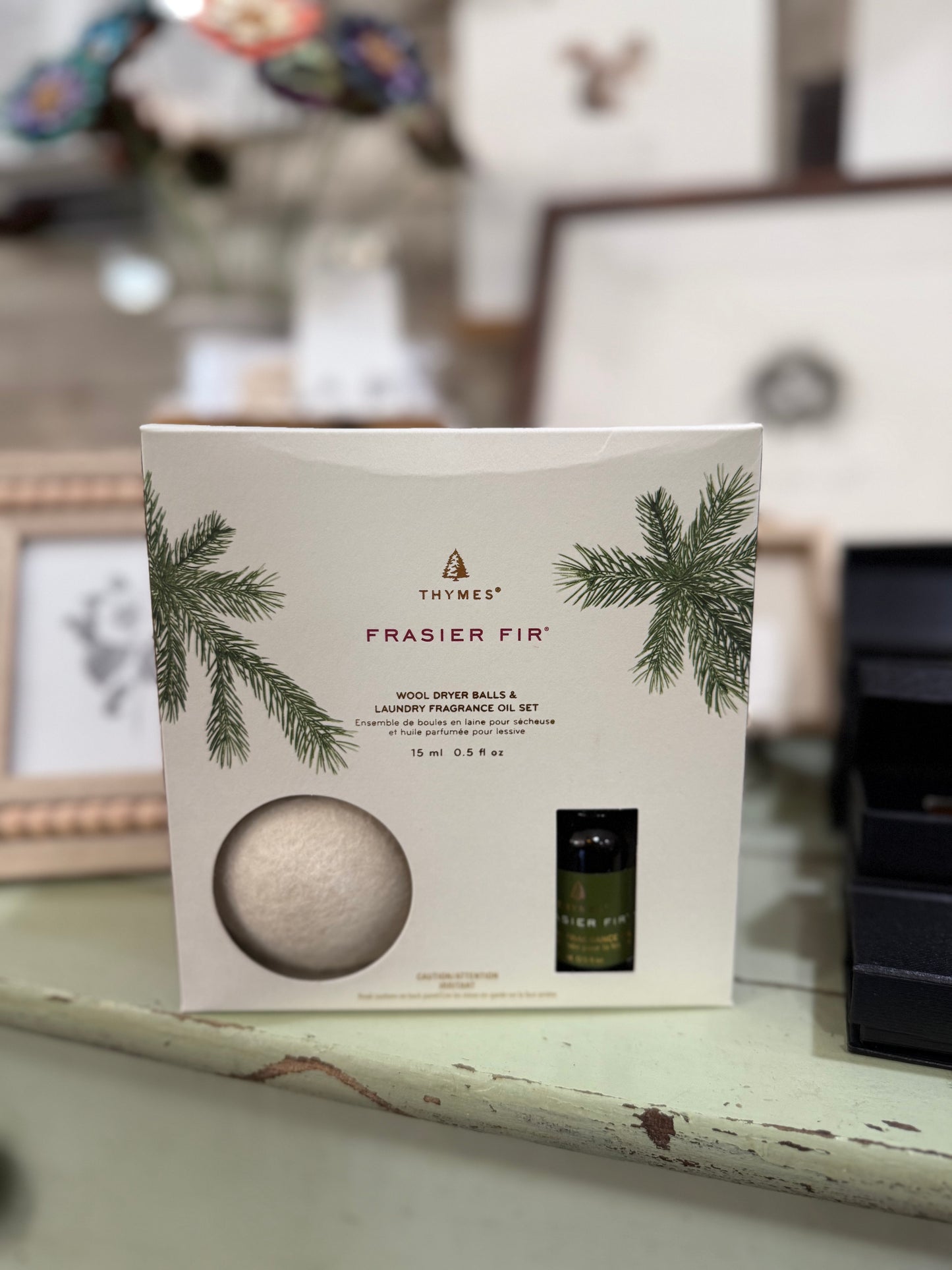 Thymes Frasier Fir Dryer Balls & Fragrance Set